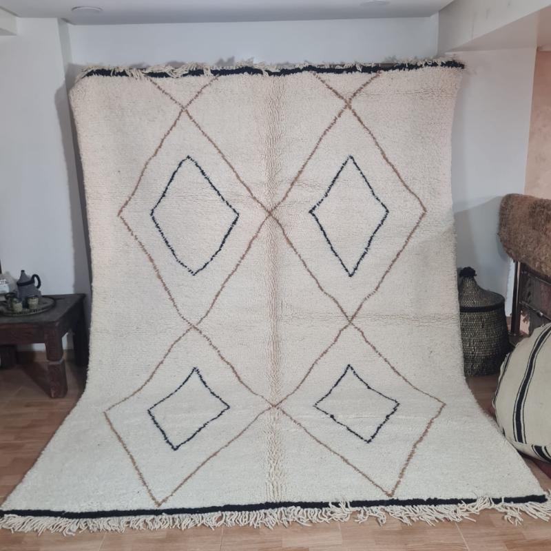 White Khuzayma Marokkaans handgemaakt tapijt